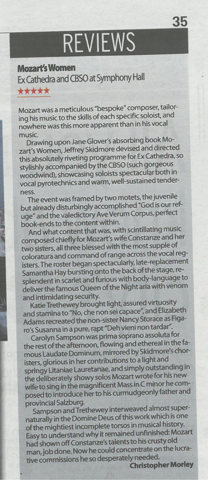 Mozart's Women - Bham Post review cropped