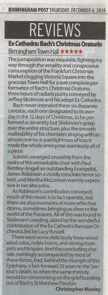 Post Christmas Oratorio Dec 2018